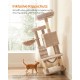 Feandrea Large Cat Scratching Post with Soft Cover for Large Cats Ombre Brown White PCT162M01 Feandrea Large Cat Scratching Post with Soft Cover for Large Cats Ombre Brown White PCT162M01