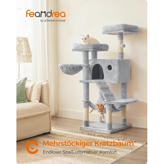 Feandrea Large Cat Scratching Post with Soft Cover for Large Cats Ombre Brown White PCT162M01 Feandrea Large Cat Scratching Post with Soft Cover for Large Cats Ombre Brown White PCT162M01