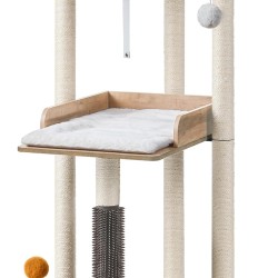 FourFurPets 111 cm Cat Tree, Modern Cat Tree Tower, Cat Tower for Large Adults, House Cats, Large Cat Tree with Scratching Post, Cat Cave for Adults Cats, Greige FourFurPets 111 cm Cat Tree, Modern Cat Tree Tower, Cat Tower for Large Adults, House Cats, Large Cat Tree with Scratching Post, Cat Cave for Adults Cats, Greige