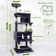 Globlazer Large Cat Scratching Post for Large Cats, 183 cm High with 2 Cat House, Padded Platform, Perches, Basket, Dog Bed, Cat Tower, Stable for Maine Coon BKH Cats (S72, Dark Grey) Globlazer Large Cat Scratching Post for Large Cats, 183 cm High with 2 Cat House, Padded Platform, Perches, Basket, Dog Bed, Cat Tower, Stable for Maine Coon BKH Cats (S72, Dark Grey)