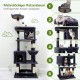 Globlazer XXL Cat Scratching Post, Large, 183 cm High with 2 Cat Houses, Padded Platform, Perches, Basket, Dog Bed, Plush Ball, Multi-Tier Cat Tower for Large Cats (S72, Dark Grey)