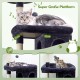 Globlazer XXL Cat Scratching Post, Large, 183 cm High with 2 Cat Houses, Padded Platform, Perches, Basket, Dog Bed, Plush Ball, Multi-Tier Cat Tower for Large Cats (S72, Dark Grey)