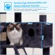 Hey-Brother MPJ019-SW Cat Scratching Post, 135 cm Indoor Cat Tree with Padded Platform Bed, Toy Ball, Caves, Hammock and Sisal Cat House, Light Grey