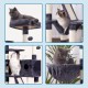 Hey-Brother MPJ019-SW Cat Scratching Post, 135 cm Indoor Cat Tree with Padded Platform Bed, Toy Ball, Caves, Hammock and Sisal Cat House, Light Grey