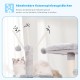 Hey-Brother MPJ019-SW Cat Scratching Post, 135 cm Indoor Cat Tree with Padded Platform Bed, Toy Ball, Caves, Hammock and Sisal Cat House, Light Grey