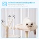 Hey-Brother MPJ019-SW Cat Scratching Post, 135 cm Indoor Cat Tree with Padded Platform Bed, Toy Ball, Caves, Hammock and Sisal Cat House, Light Grey