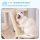 Hey-Brother MPJ019-SW Cat Scratching Post, 135 cm Indoor Cat Tree with Padded Platform Bed, Toy Ball, Caves, Hammock and Sisal Cat House, Light Grey