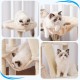 Hey-Brother MPJ019-SW Cat Scratching Post, 135 cm Indoor Cat Tree with Padded Platform Bed, Toy Ball, Caves, Hammock and Sisal Cat House, Light Grey