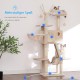 Hey-Brother MPJ019-SW Cat Scratching Post, 135 cm Indoor Cat Tree with Padded Platform Bed, Toy Ball, Caves, Hammock and Sisal Cat House, Light Grey