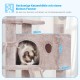 Hey-Brother MPJ019-SW Cat Scratching Post, 135 cm Indoor Cat Tree with Padded Platform Bed, Toy Ball, Caves, Hammock and Sisal Cat House, Light Grey