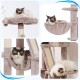 Hey-Brother MPJ019-SW Cat Scratching Post, 135 cm Indoor Cat Tree with Padded Platform Bed, Toy Ball, Caves, Hammock and Sisal Cat House, Light Grey