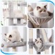 Hey-Brother MPJ019-SW Cat Scratching Post, 135 cm Indoor Cat Tree with Padded Platform Bed, Toy Ball, Caves, Hammock and Sisal Cat House, Light Grey