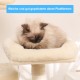 Hey-brother EMPJ020-SW Cat Scratching Post for Large Cats Stable with Sisal Rope, 2 Large Houses and 2 Platforms, Light Grey