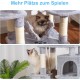 Hey-brother EMPJ020-SW Cat Scratching Post for Large Cats Stable with Sisal Rope, 2 Large Houses and 2 Platforms, Light Grey