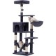 Hey-brother EMPJ050W 154 cm Stable Cat Scratching Post with Sisal Rope, Hammock, Basket, House and Platform, Light Grey Hey-brother EMPJ050W 154 cm Stable Cat Scratching Post with Sisal Rope, Hammock, Basket, House and Platform, Light Grey