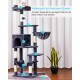 Hey-brother EMPJ050W 154 cm Stable Cat Scratching Post with Sisal Rope, Hammock, Basket, House and Platform, Light Grey Hey-brother EMPJ050W 154 cm Stable Cat Scratching Post with Sisal Rope, Hammock, Basket, House and Platform, Light Grey