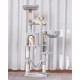 Hey-brother EMPJ050W 154 cm Stable Cat Scratching Post with Sisal Rope, Hammock, Basket, House and Platform, Light Grey Hey-brother EMPJ050W 154 cm Stable Cat Scratching Post with Sisal Rope, Hammock, Basket, House and Platform, Light Grey