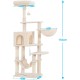 Hey-brother EMPJ050W 154 cm Stable Cat Scratching Post with Sisal Rope, Hammock, Basket, House and Platform, Light Grey Hey-brother EMPJ050W 154 cm Stable Cat Scratching Post with Sisal Rope, Hammock, Basket, House and Platform, Light Grey