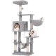 Hey-brother EMPJ050W 154 cm Stable Cat Scratching Post with Sisal Rope, Hammock, Basket, House and Platform, Light Grey Hey-brother EMPJ050W 154 cm Stable Cat Scratching Post with Sisal Rope, Hammock, Basket, House and Platform, Light Grey