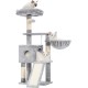 Hey-brother MPJ007SW Cat Scratching Post, 108 cm Indoor Cat Tree, Multi-Tier Cat Scratching Post for Kittens, with Scratching Posts, Ramp, Baskets, Spacious Cat Hole and Hanging Pompom Toy, Light Grey Hey-brother MPJ007SW Cat Scratching Post, 108 cm Indoor Cat Tree, Multi-Tier Cat Scratching Post for Kittens, with Scratching Posts, Ramp, Baskets, Spacious Cat Hole and Hanging Pompom Toy, Light Grey