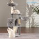 Hey-brother MPJ007SW Cat Scratching Post, 108 cm Indoor Cat Tree, Multi-Tier Cat Scratching Post for Kittens, with Scratching Posts, Ramp, Baskets, Spacious Cat Hole and Hanging Pompom Toy, Light Grey Hey-brother MPJ007SW Cat Scratching Post, 108 cm Indoor Cat Tree, Multi-Tier Cat Scratching Post for Kittens, with Scratching Posts, Ramp, Baskets, Spacious Cat Hole and Hanging Pompom Toy, Light Grey