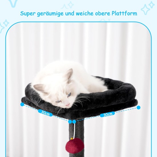 Hey-brother MPJ007SW Cat Scratching Post, 108 cm Indoor Cat Tree, Multi-Tier Cat Scratching Post for Kittens, with Scratching Posts, Ramp, Baskets, Spacious Cat Hole and Hanging Pompom Toy, Light Grey Hey-brother MPJ007SW Cat Scratching Post, 108 cm Indoor Cat Tree, Multi-Tier Cat Scratching Post for Kittens, with Scratching Posts, Ramp, Baskets, Spacious Cat Hole and Hanging Pompom Toy, Light Grey