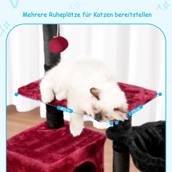 Hey-brother MPJ007SW Cat Scratching Post, 108 cm Indoor Cat Tree, Multi-Tier Cat Scratching Post for Kittens, with Scratching Posts, Ramp, Baskets, Spacious Cat Hole and Hanging Pompom Toy, Light Grey Hey-brother MPJ007SW Cat Scratching Post, 108 cm Indoor Cat Tree, Multi-Tier Cat Scratching Post for Kittens, with Scratching Posts, Ramp, Baskets, Spacious Cat Hole and Hanging Pompom Toy, Light Grey