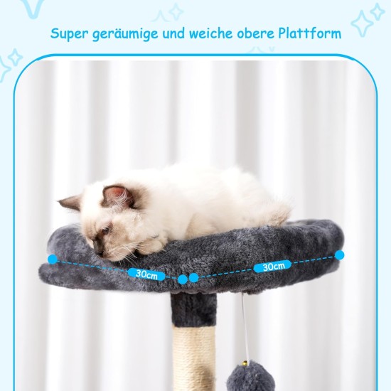 Hey-brother MPJ007SW Cat Scratching Post, 108 cm Indoor Cat Tree, Multi-Tier Cat Scratching Post for Kittens, with Scratching Posts, Ramp, Baskets, Spacious Cat Hole and Hanging Pompom Toy, Light Grey Hey-brother MPJ007SW Cat Scratching Post, 108 cm Indoor Cat Tree, Multi-Tier Cat Scratching Post for Kittens, with Scratching Posts, Ramp, Baskets, Spacious Cat Hole and Hanging Pompom Toy, Light Grey