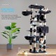 Hey-brother MPJ035-MG Cat Scratching Post, 188 cm XXL Climbing Tree with 2 Large Platforms, 3 Caves, 2 Baskets, Plush Balls and Sisal Scratching Posts, Multi-Level Cat Scratching Post, Smoke Grey