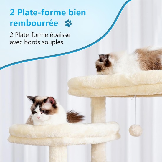 Hey-brother MPJ035-MG Cat Scratching Post, 188 cm XXL Climbing Tree with 2 Large Platforms, 3 Caves, 2 Baskets, Plush Balls and Sisal Scratching Posts, Multi-Level Cat Scratching Post, Smoke Grey Hey-brother MPJ035-MG Cat Scratching Post, 188 cm XXL Climbing Tree with 2 Large Platforms, 3 Caves, 2 Baskets, Plush Balls and Sisal Scratching Posts, Multi-Level Cat Scratching Post, Smoke Grey