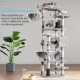 Hey-brother MPJ035-MG Cat Scratching Post, 188 cm XXL Climbing Tree with 2 Large Platforms, 3 Caves, 2 Baskets, Plush Balls and Sisal Scratching Posts, Multi-Level Cat Scratching Post, Smoke Grey