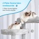 Hey-brother MPJ035-MG Cat Scratching Post, 188 cm XXL Climbing Tree with 2 Large Platforms, 3 Caves, 2 Baskets, Plush Balls and Sisal Scratching Posts, Multi-Level Cat Scratching Post, Smoke Grey