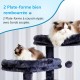 Hey-brother MPJ035-MG Cat Scratching Post, 188 cm XXL Climbing Tree with 2 Large Platforms, 3 Caves, 2 Baskets, Plush Balls and Sisal Scratching Posts, Multi-Level Cat Scratching Post, Smoke Grey