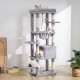 Heybly HCT050W Cat Scratching Post with Blankets for Large Cat Tree Large Platforms Cave 50 x 50 x 153cm Light Grey Heybly HCT050W Cat Scratching Post with Blankets for Large Cat Tree Large Platforms Cave 50 x 50 x 153cm Light Grey