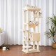 Heybly HCT050W Cat Scratching Post with Blankets for Large Cat Tree Large Platforms Cave 50 x 50 x 153cm Light Grey Heybly HCT050W Cat Scratching Post with Blankets for Large Cat Tree Large Platforms Cave 50 x 50 x 153cm Light Grey