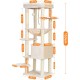 Heybly HCT050W Cat Scratching Post with Blankets for Large Cat Tree Large Platforms Cave 50 x 50 x 153cm Light Grey Heybly HCT050W Cat Scratching Post with Blankets for Large Cat Tree Large Platforms Cave 50 x 50 x 153cm Light Grey