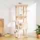 Heybly HCT050W Cat Scratching Post with Blankets for Large Cat Tree Large Platforms Cave 50 x 50 x 153cm Light Grey Heybly HCT050W Cat Scratching Post with Blankets for Large Cat Tree Large Platforms Cave 50 x 50 x 153cm Light Grey