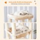 Heybly HCT050W Cat Scratching Post with Blankets for Large Cat Tree Large Platforms Cave 50 x 50 x 153cm Light Grey Heybly HCT050W Cat Scratching Post with Blankets for Large Cat Tree Large Platforms Cave 50 x 50 x 153cm Light Grey