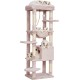 Heybly HCT050W Cat Scratching Post with Blankets for Large Cat Tree Large Platforms Cave 50 x 50 x 153cm Light Grey Heybly HCT050W Cat Scratching Post with Blankets for Large Cat Tree Large Platforms Cave 50 x 50 x 153cm Light Grey