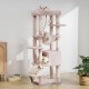 Heybly HCT050W Cat Scratching Post with Blankets for Large Cat Tree Large Platforms Cave 50 x 50 x 153cm Light Grey Heybly HCT050W Cat Scratching Post with Blankets for Large Cat Tree Large Platforms Cave 50 x 50 x 153cm Light Grey