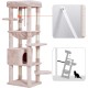 Heybly HCT050W Cat Scratching Post with Blankets for Large Cat Tree Large Platforms Cave 50 x 50 x 153cm Light Grey Heybly HCT050W Cat Scratching Post with Blankets for Large Cat Tree Large Platforms Cave 50 x 50 x 153cm Light Grey