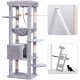 Heybly HCT050W Cat Scratching Post with Blankets for Large Cat Tree Large Platforms Cave 50 x 50 x 153cm Light Grey Heybly HCT050W Cat Scratching Post with Blankets for Large Cat Tree Large Platforms Cave 50 x 50 x 153cm Light Grey