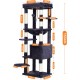 Heybly HCT050W Cat Scratching Post with Blankets for Large Cat Tree Large Platforms Cave 50 x 50 x 153cm Light Grey Heybly HCT050W Cat Scratching Post with Blankets for Large Cat Tree Large Platforms Cave 50 x 50 x 153cm Light Grey