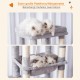 Heybly HCT050W Cat Scratching Post with Blankets for Large Cat Tree Large Platforms Cave 50 x 50 x 153cm Light Grey Heybly HCT050W Cat Scratching Post with Blankets for Large Cat Tree Large Platforms Cave 50 x 50 x 153cm Light Grey