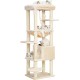 Heybly HCT050W Cat Scratching Post with Blankets for Large Cat Tree Large Platforms Cave 50 x 50 x 153cm Light Grey Heybly HCT050W Cat Scratching Post with Blankets for Large Cat Tree Large Platforms Cave 50 x 50 x 153cm Light Grey