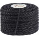 Homewit Sisal Rope for Scratching Post, Sisal Rope 8 mm (25 Metres), Sisal Rope for Cats, Natural Sisal Rope, Suitable for Garden Decoration, Cat Tree - (Black)