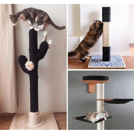 Homewit Sisal Rope for Scratching Post, Sisal Rope 8 mm (25 Metres), Sisal Rope for Cats, Natural Sisal Rope, Suitable for Garden Decoration, Cat Tree - (Black) Homewit Sisal Rope for Scratching Post, Sisal Rope 8 mm (25 Metres), Sisal Rope for Cats, Natural Sisal Rope, Suitable for Garden Decoration, Cat Tree - (Black)