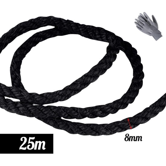 Homewit Sisal Rope for Scratching Post, Sisal Rope 8 mm (25 Metres), Sisal Rope for Cats, Natural Sisal Rope, Suitable for Garden Decoration, Cat Tree - (Black) Homewit Sisal Rope for Scratching Post, Sisal Rope 8 mm (25 Metres), Sisal Rope for Cats, Natural Sisal Rope, Suitable for Garden Decoration, Cat Tree - (Black)