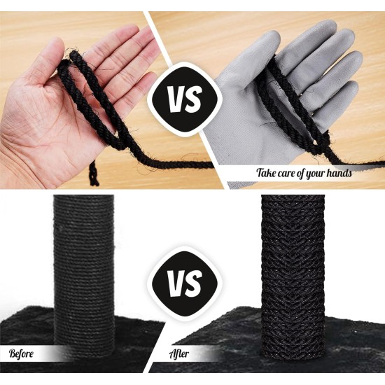 Homewit Sisal Rope for Scratching Post, Sisal Rope 8 mm (25 Metres), Sisal Rope for Cats, Natural Sisal Rope, Suitable for Garden Decoration, Cat Tree - (Black) Homewit Sisal Rope for Scratching Post, Sisal Rope 8 mm (25 Metres), Sisal Rope for Cats, Natural Sisal Rope, Suitable for Garden Decoration, Cat Tree - (Black)
