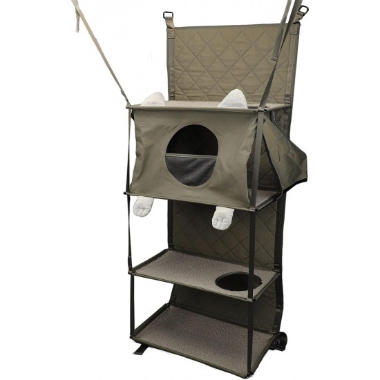 MENDUNER Door Mounted Cat Climber, 420D Nylon, Space Saving Solution, Foldable with Removable Cushion, Interactive Toy with Bells MENDUNER Door Mounted Cat Climber, 420D Nylon, Space Saving Solution, Foldable with Removable Cushion, Interactive Toy with Bells